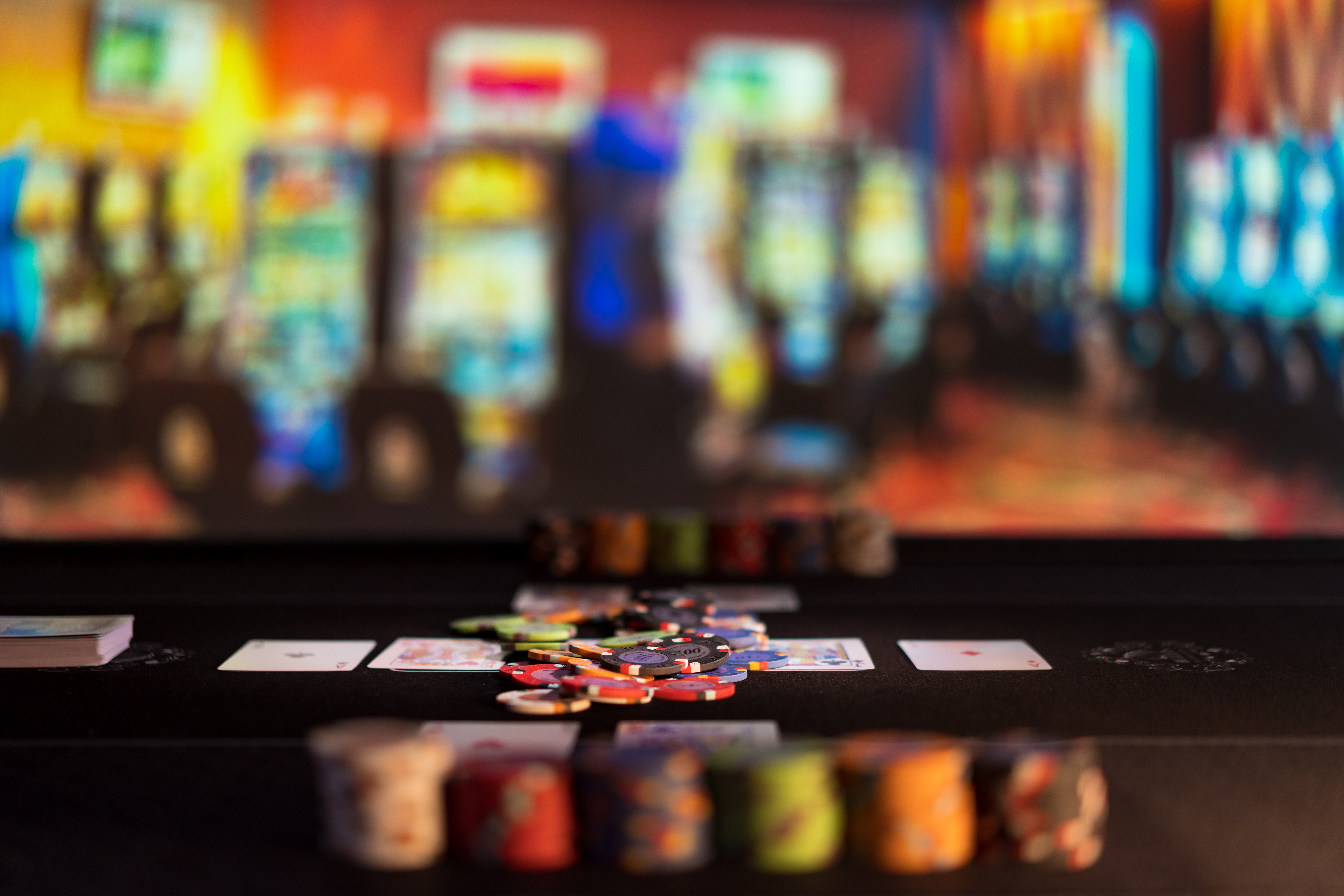 Casino table in play